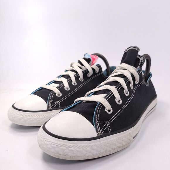 Converse Other - Converse All Star Low Lace Up Shoe Youth Girls Size 6 637308F Black Pink White